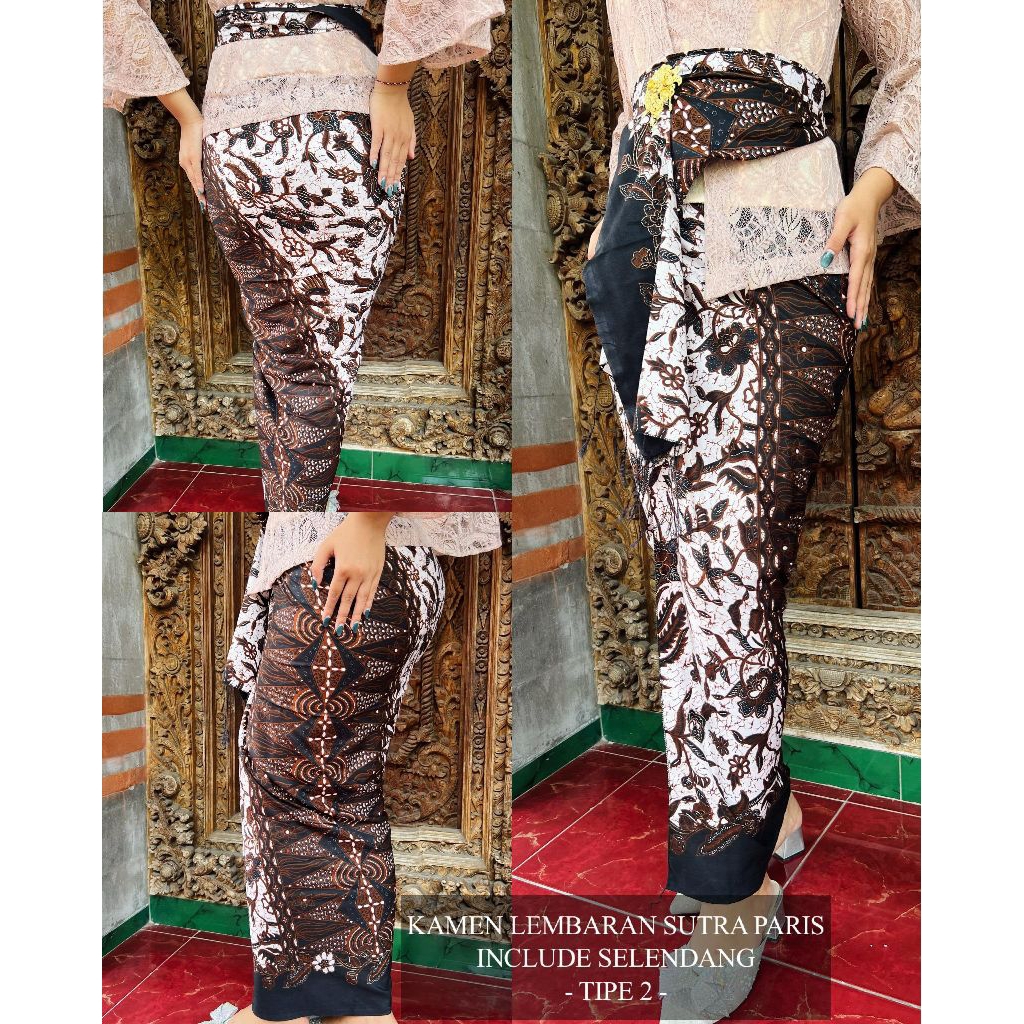 Kamen Sutra Paris Lembaran Set Selendang Premium Terbaru | Endek Bali | Kamen Bali | Kamen Lembaran 