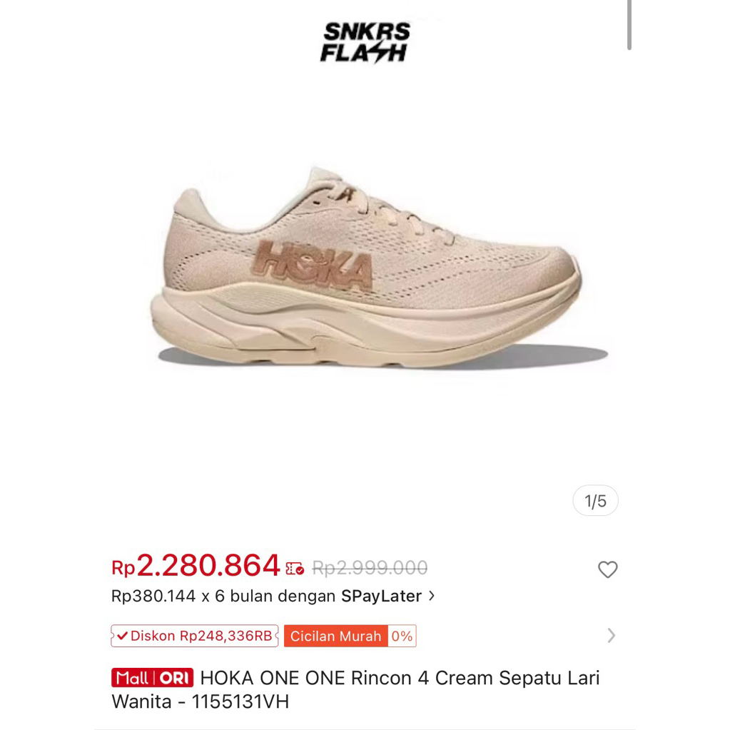 Preloved Hoka Rincon 4 Wanita 38