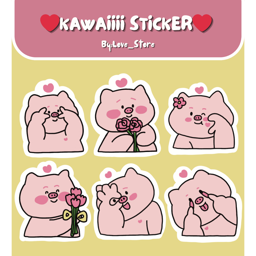 

Kawaiii Sticker Pig Theme -Printable Sticker Template (Siap Cetak)