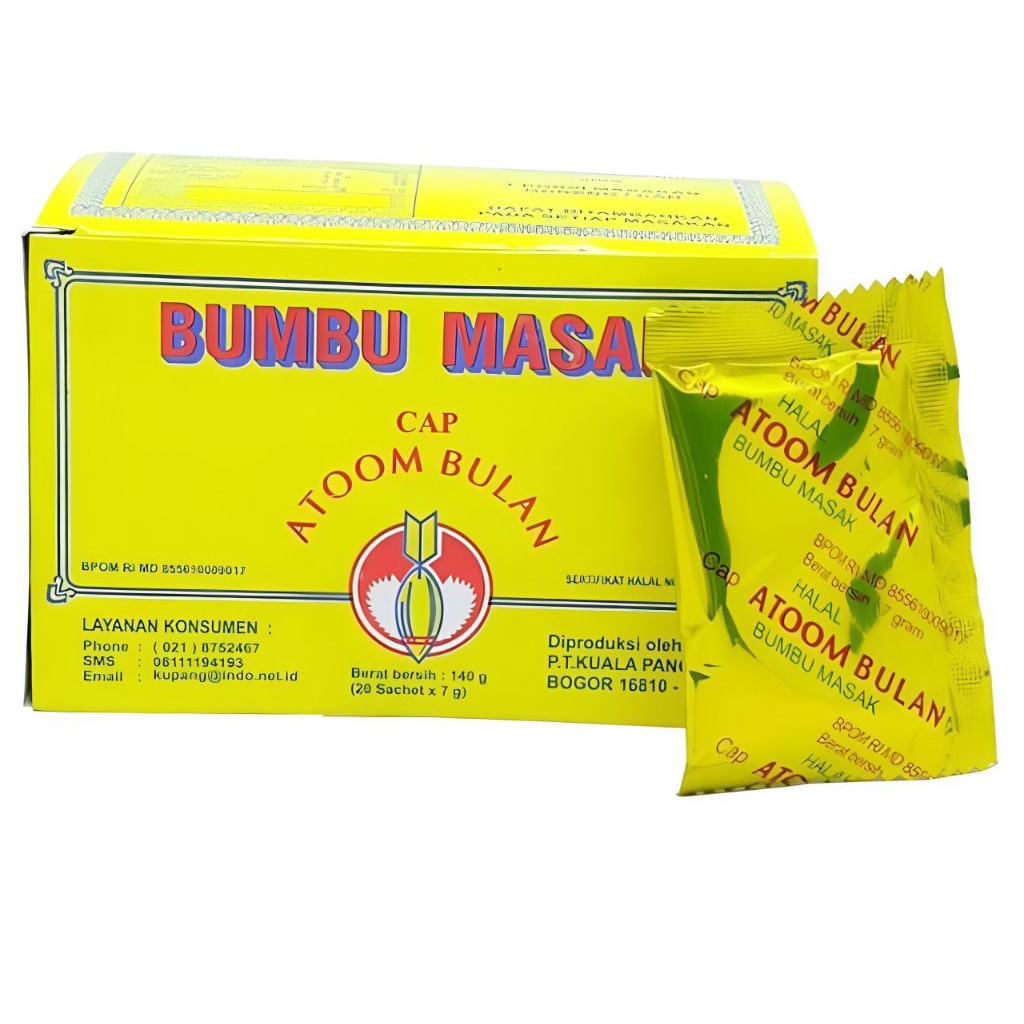

(HANYA KIRIM INSTAN) 1 PAK BUMBU MASAK CAP ATOOM ATOM BULAN 20 SACHET @ 7GRAM
