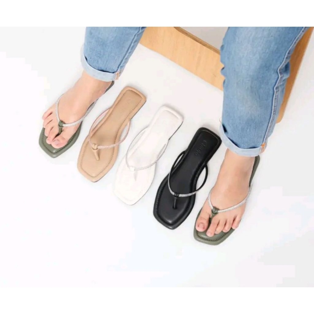 Sandal Japit Busa Sandal Wanita Teplek Tali Mutiara RK1