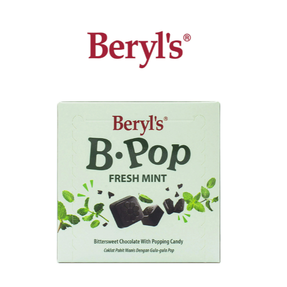 

Cokelat Beryl's B.POP Fresh Mint Bittersweet Chocolate With Popping Candy 50g Original Malaysia [MilliJastip]