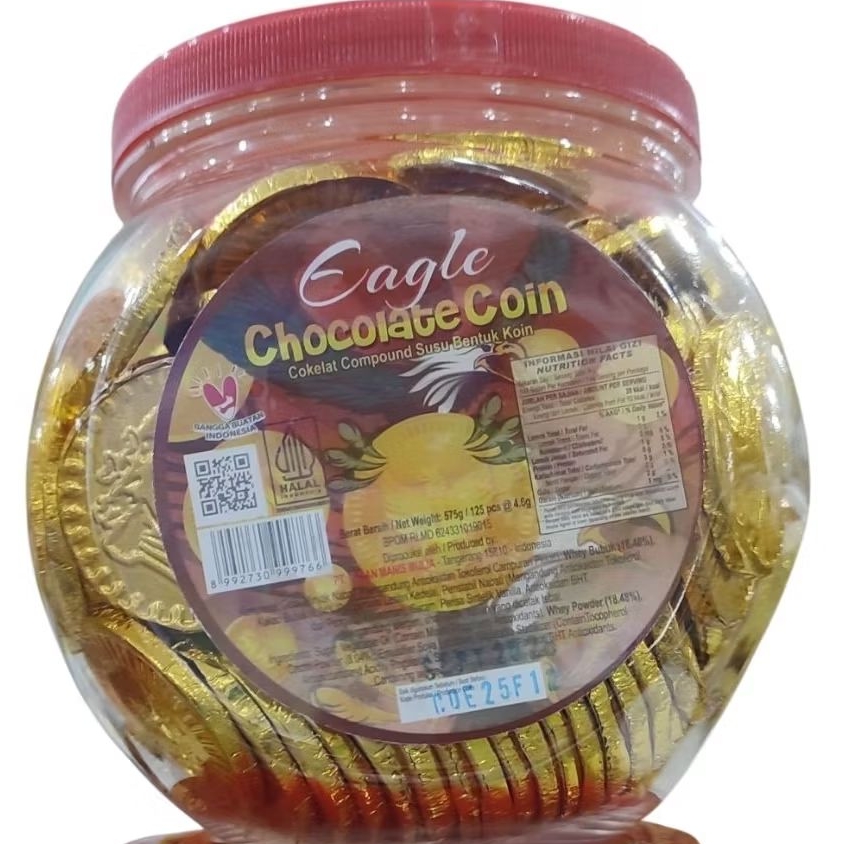 

Eagle chocolate coins koin cokelat toples 575gr 125pcs ci