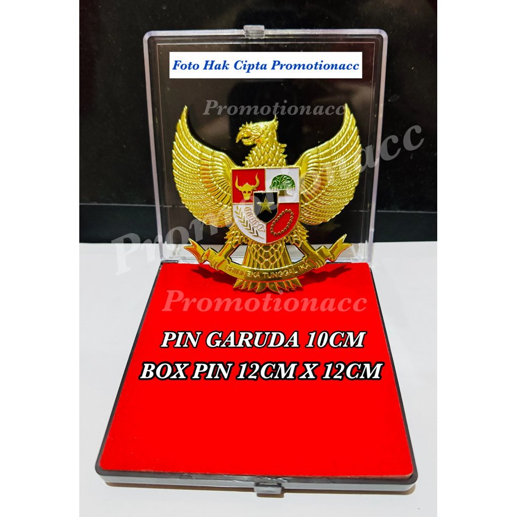 Pin GARUDA 10cm GARUDA PANCASILA Lencana Pin GARUDA 10cm Logam Sepuh Emas PREMIUM Plus Box 100% ORIG