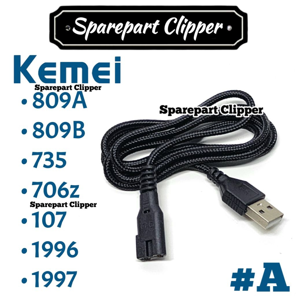 Kabel Charger Kemei 809A 735 1996 Casan Kemei Sparepart Clipper