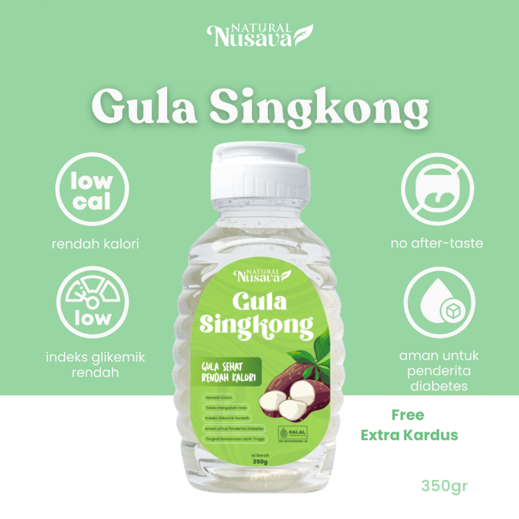 

Gula Singkong Cair Nusava - Pemanis Alami Rendah Kalori - Natural Sweetener - 350gr (250ml)