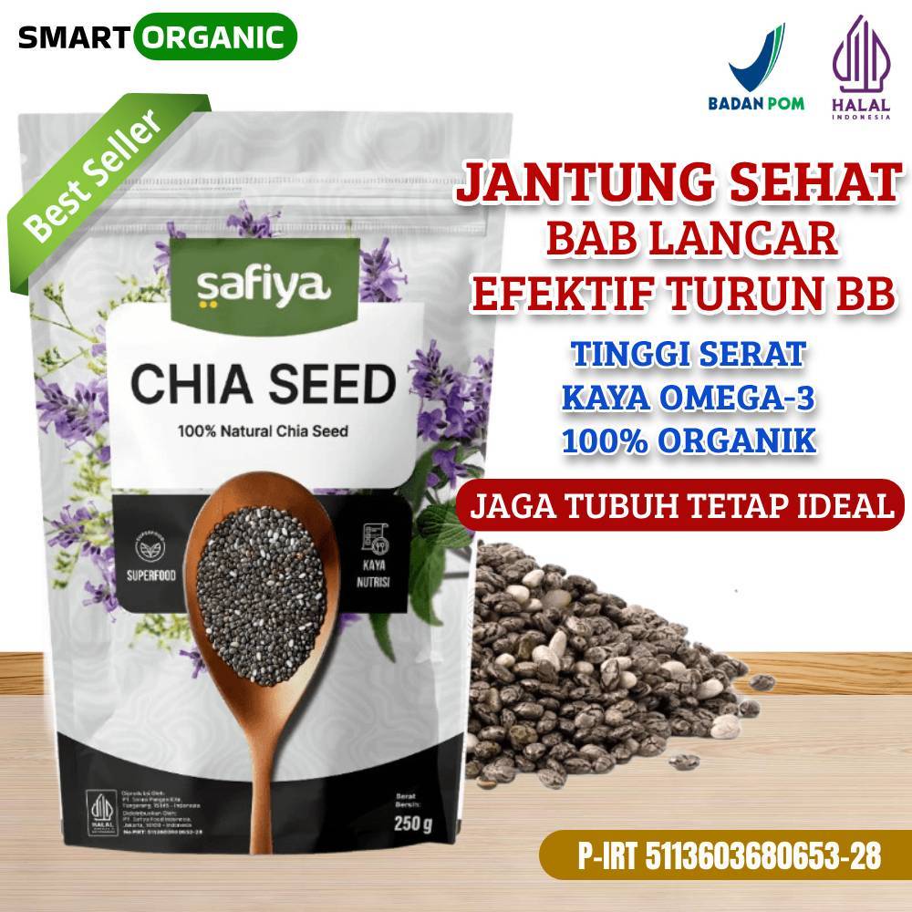 

Chiaseed Safiya 250 gram Biji Chia Seed Organik Premium Kaya Serat Diet Alami Menurunkan Berat Badan