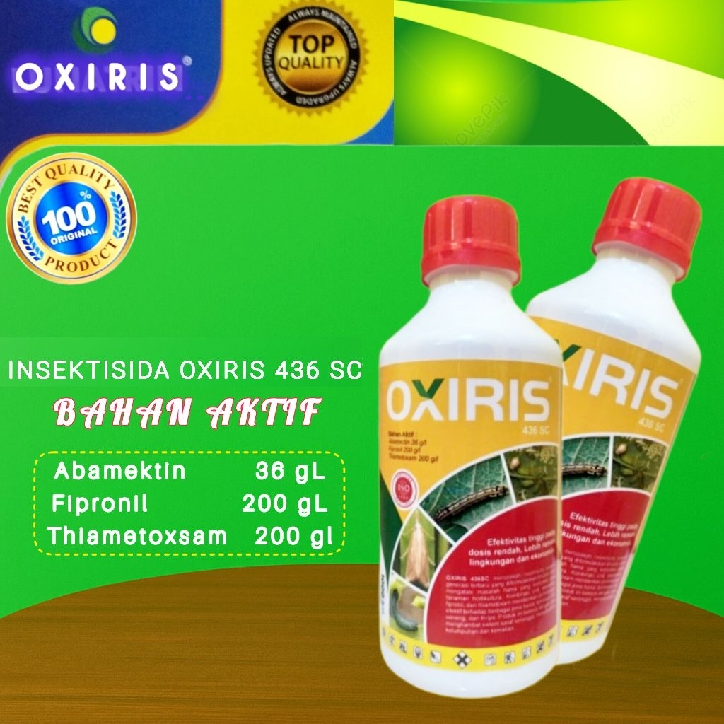 Insektisida OXIRIS Dosis Racun 436SC 1 Liter Insektisida Abamektin Pembasmi ulat