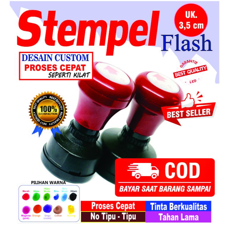 

STEMPEL CUSTOM / STEMPEL BULAT D-35 ML / STEMPEL WARNA / STEMPEL OTOMATIS BISA 2 WARNA/LEBIH