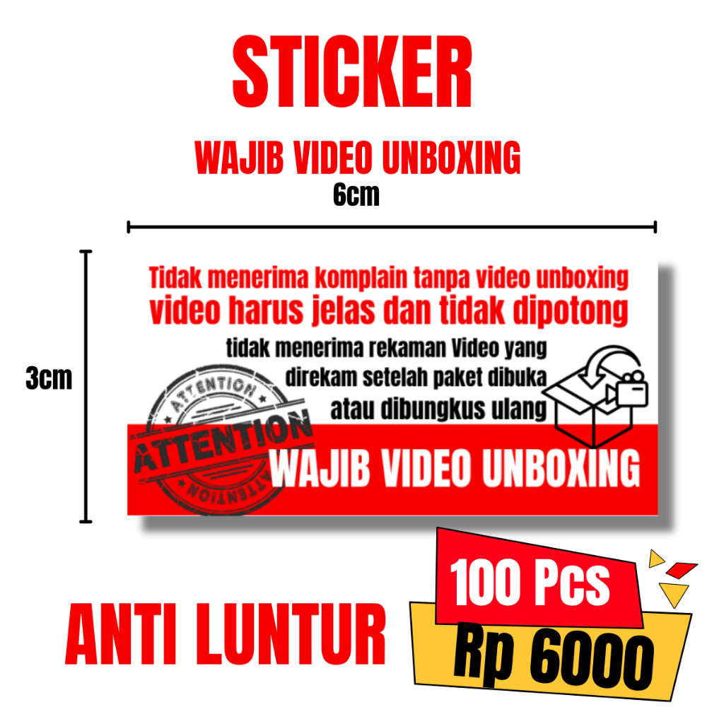 

Sticker Video unboxing Label Pengiriman 100 pcs