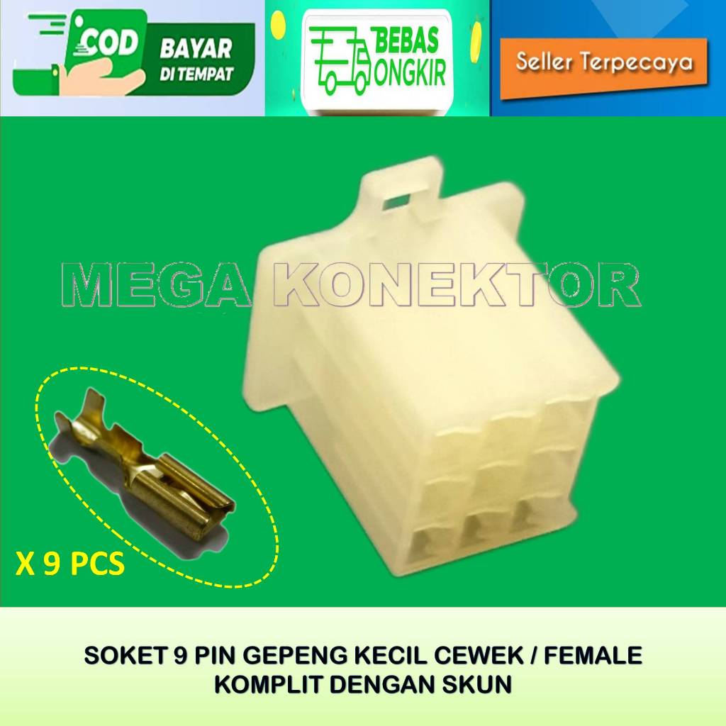 SOKET KABEL MOTOR 9 PIN KECIL FEMALE -SOKET –SOKET KABEL–9 PIN- SOKET- SOKET KABEL 9 PIN NYLON