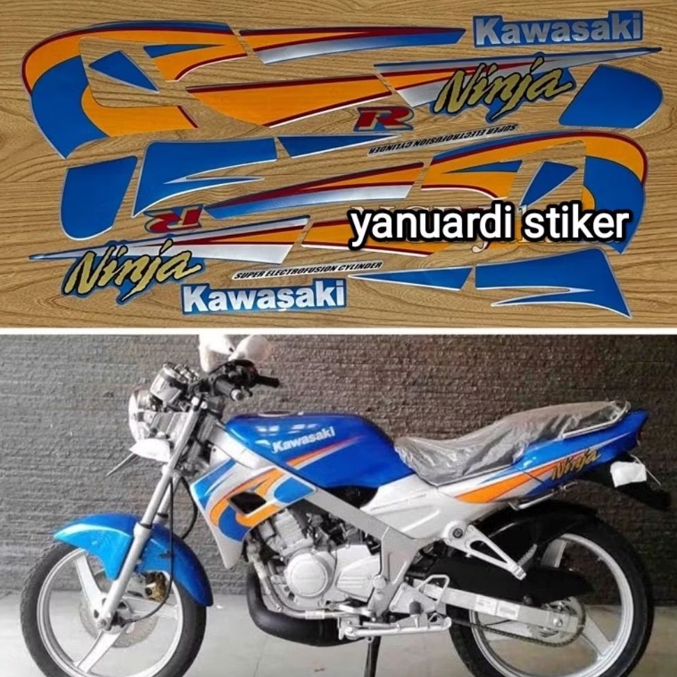 STRIPING STIKER LIST KAWASAKI NINJA R TAHUN 2004 2005 KIS BIRU ninja kis biru 2004 2005 ninja old la