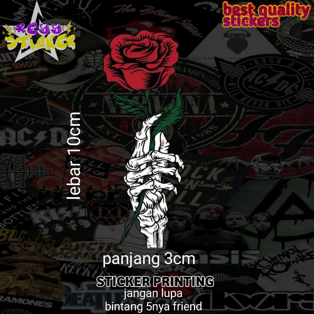 

STICKER PRINTING ANTI AIR VIRAL TENGKORAK FLOWERS KEREN ESTETIK