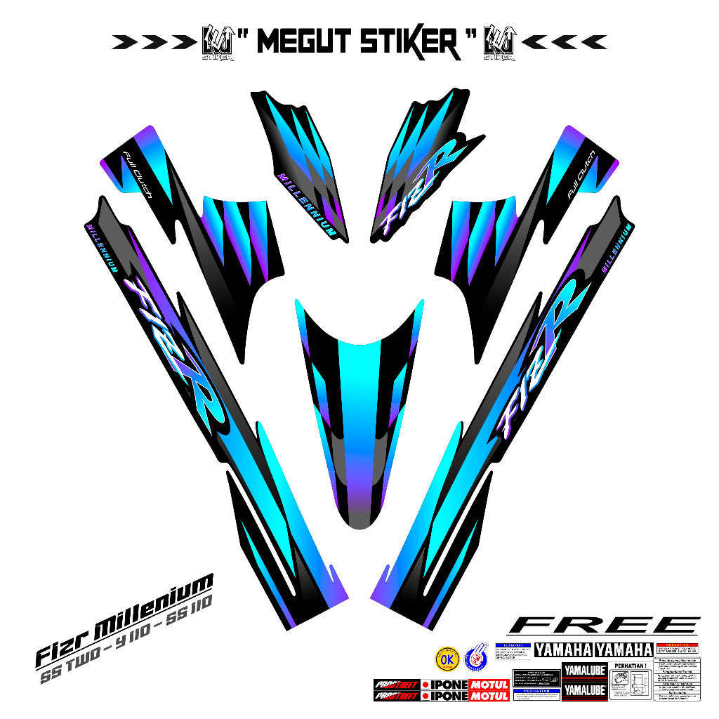Striping Fizr SS TWO / Y110 (2) Stiker Motor Fizr 110 Tahun 1997-2024 / Sticker Fiz r 110 / SS 110