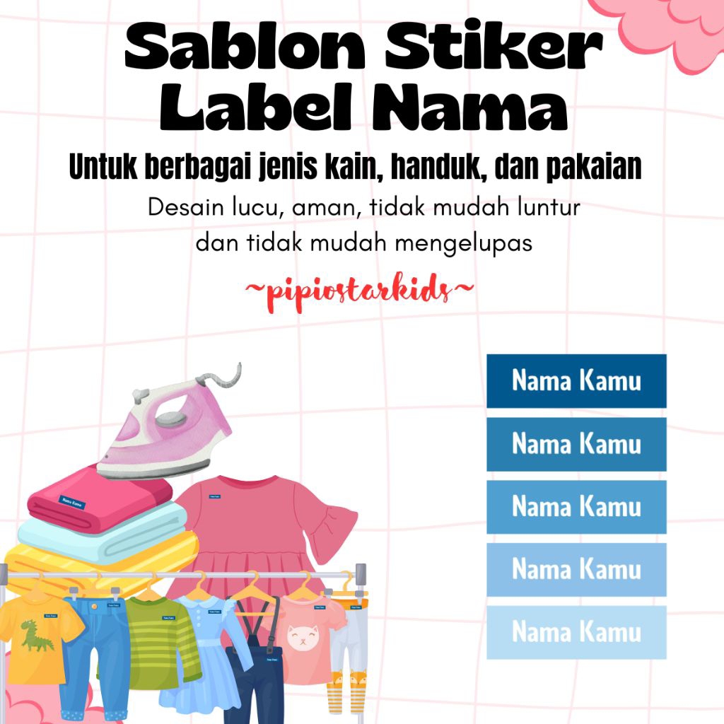 

STIKER SABLON LABEL NAMA | ISI 40