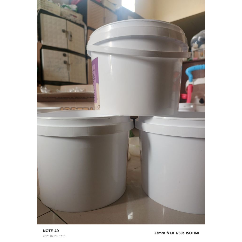 3pcs ember plastik 5kg TEBAL + tutup BEKASS ukuran 5kg