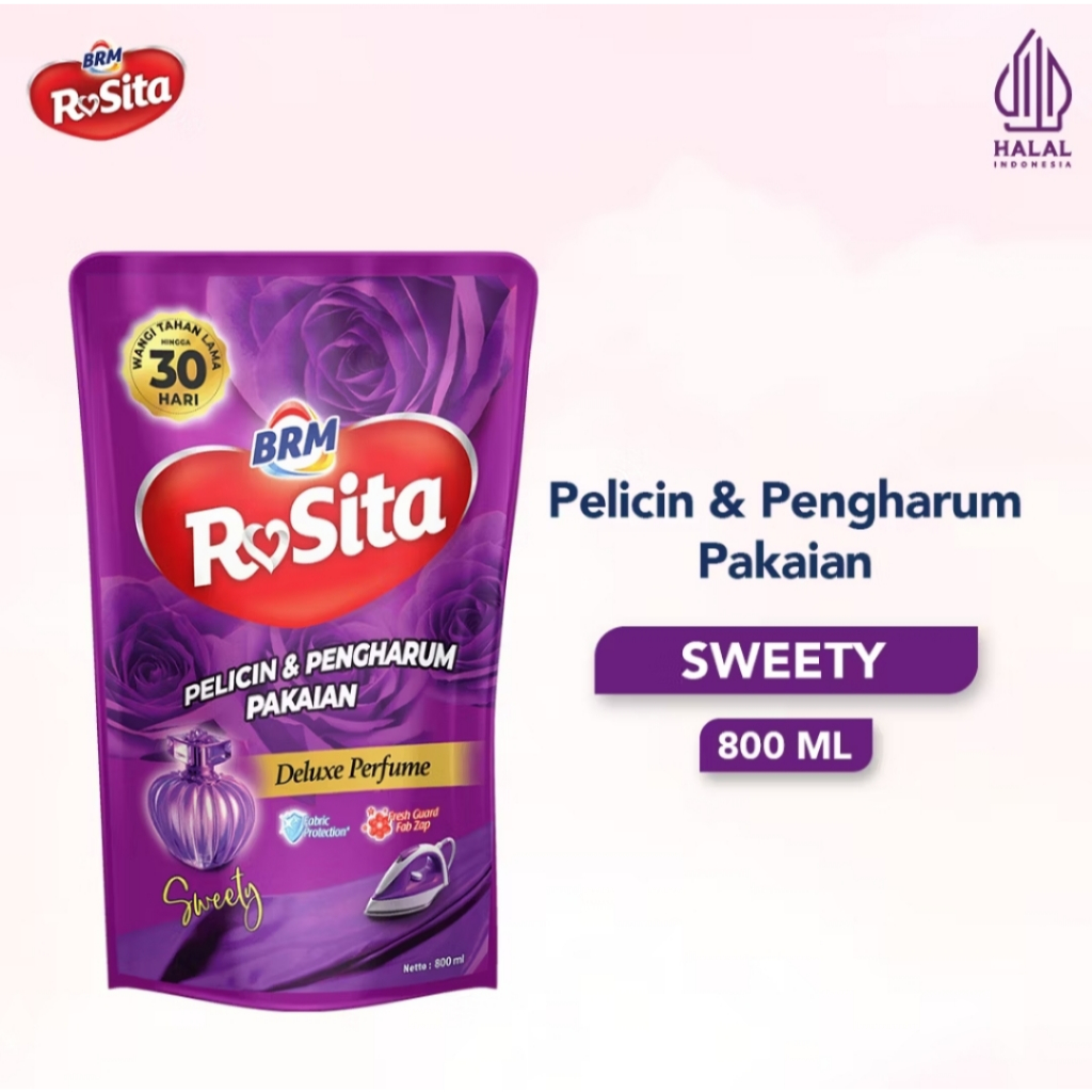 Pewangi dan Pelicin Pakaian BRM Refil Sweety (Ungu) Mawar Super Laundry by Berkah Rosita Mandiri