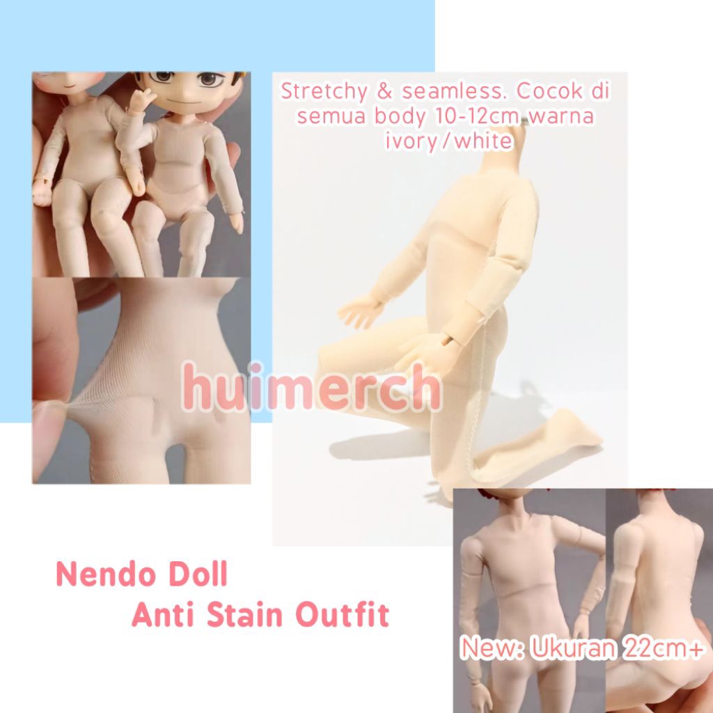 Nendoroid Doll Clothes ANTI STAIN Suit Manset Baju BJD 1/12 1/8 1/6 untuk YMY Body GSC Archetype Ob2