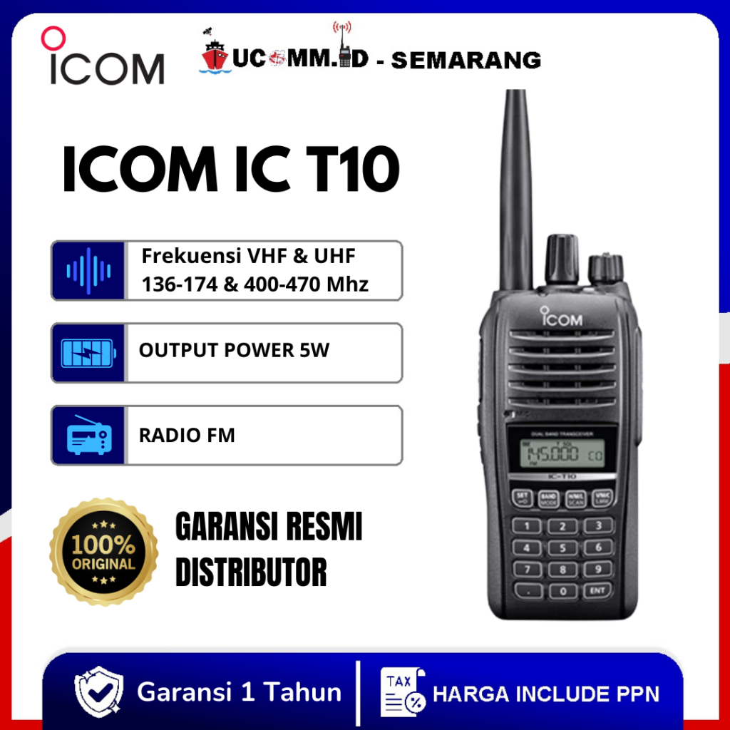 Icom IC T10 DualBand IP67 HT Icom Dual Band IC-T10 Waterproof Original