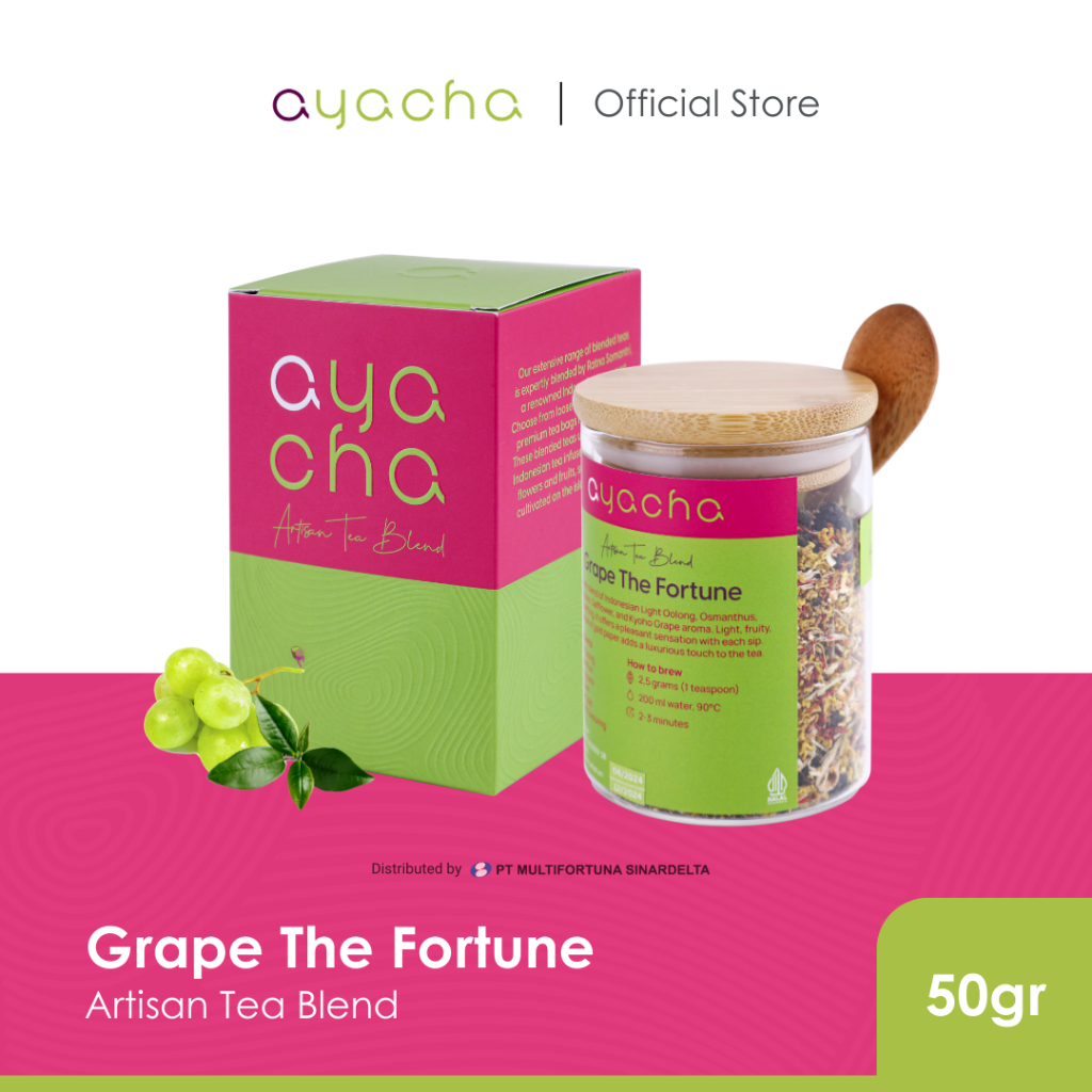 

Ayacha Artisan Tea - Grape The Fortune | Loose Tea Jar 50 Gram | Teh Bunga Teh Fruity
