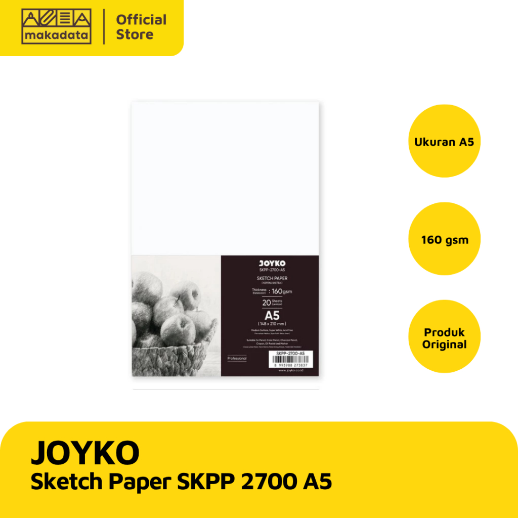 

SKETCH PAPER JOYKO SKPP 2700 UKURAN A5 (1 PACK 20 LEMBAR) MURAH