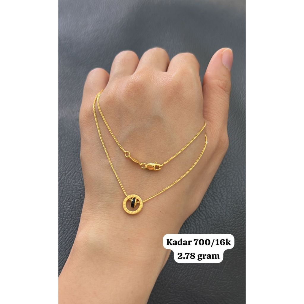 kalung emas liontin model ring emas asli kadar 700 mewah hadiah ultah