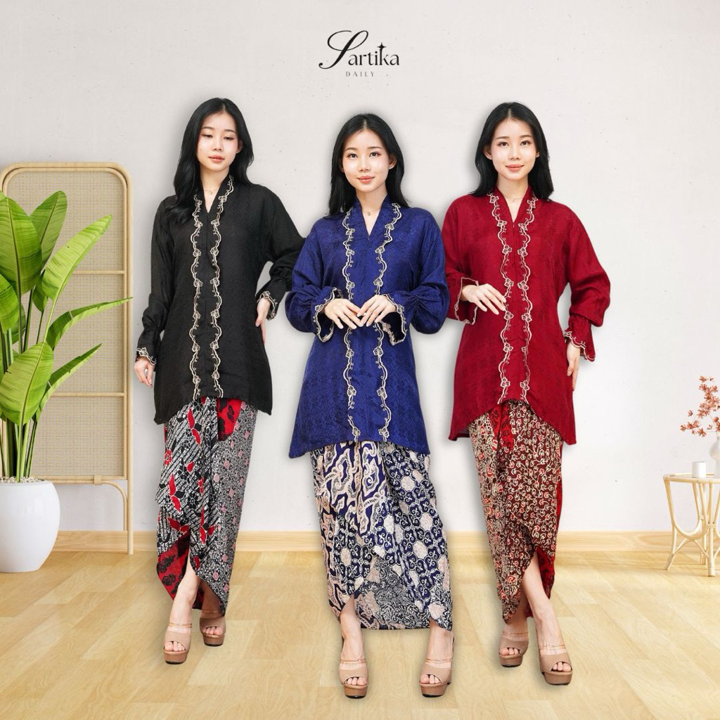 Set Bordir Nadia | Tunik Bordir | Viscose Batik | Outfit Simple