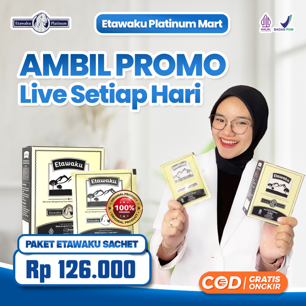 

Etawaku Platinum Sachet Susu Kambing Etawa Bubuk Murni Rendah Gula Tinggi Kalsium Menjaga Kesehatan