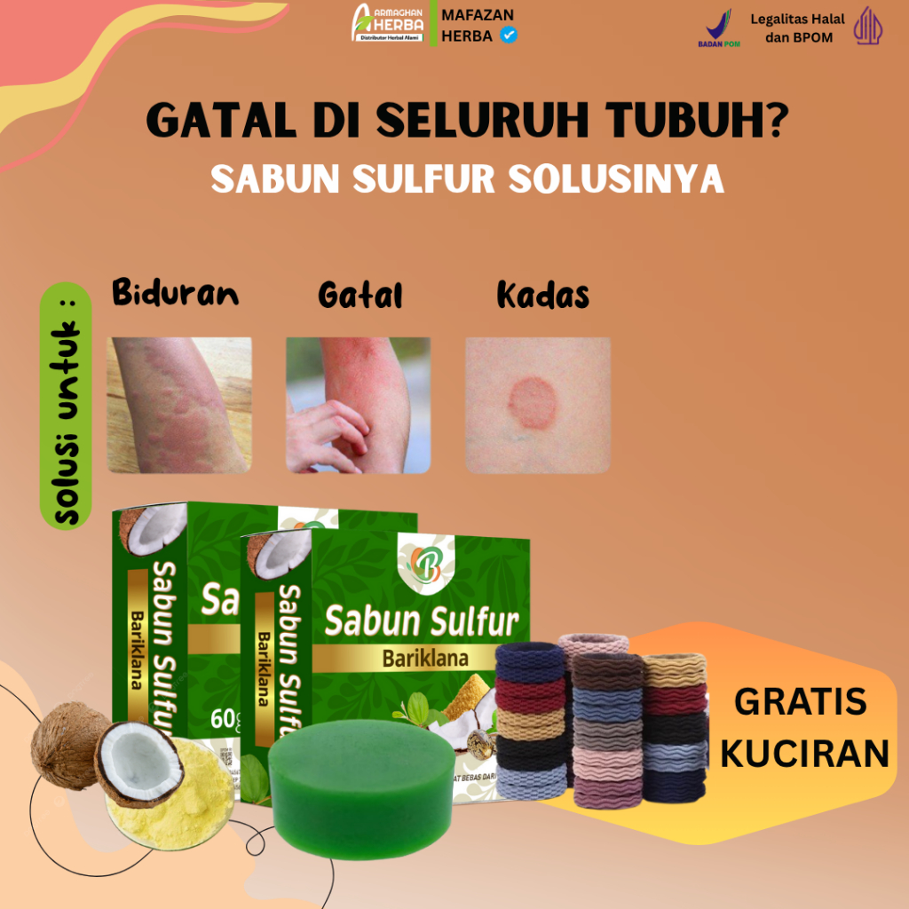 (Bisa COD) SABUN SULFUR Bariklana 60gr Mengatasi Gatal Bokong Jamur Panu Kudis Kurap sabun gatal