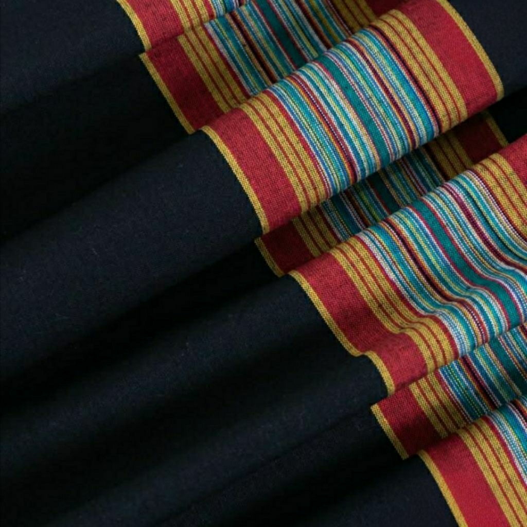 Kain Tenun Lurik Khas SBY - Lurik Polos Tumpal Hitam Premium