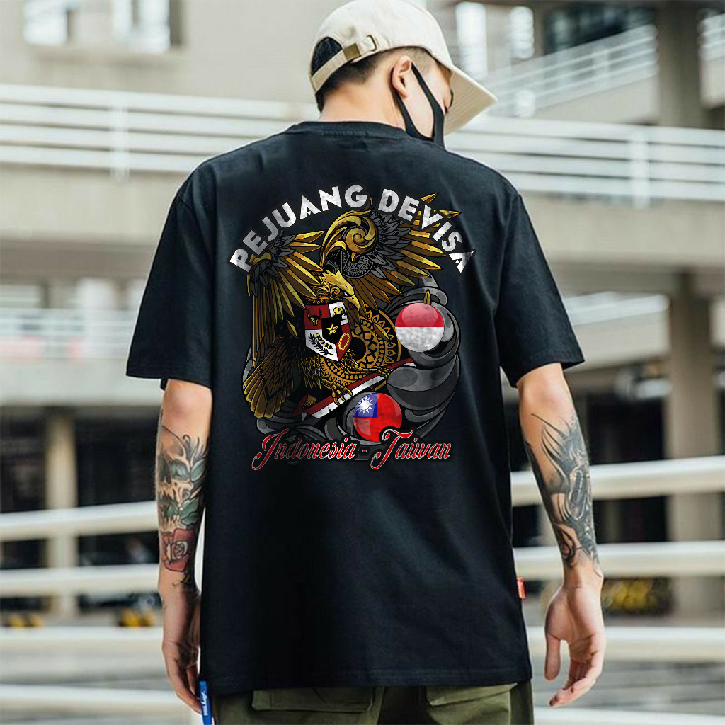 KAOS DISTRO RANTAU TAIWAN BAHAN KATUN COMBED PRIA WANITA LENGAN PENDEK DAN PANJANG