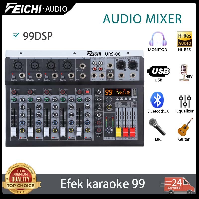 Professional Audio Mixer Input Mixer Power Supply Outdoor Home KTV 4Channel 6 Channel Mixer