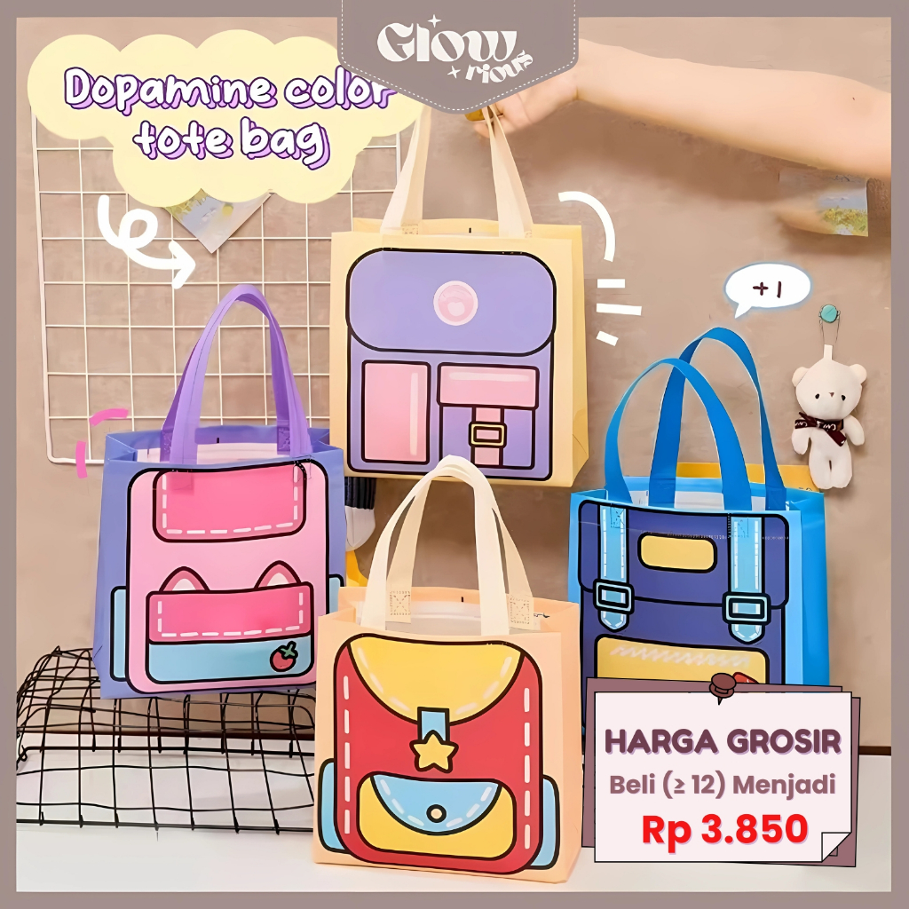 

GR Tas Goodie Tote Bag Tas Belanja Lucu Tas Kado Anti Air Bag Ulang Tahun Lucu Souvenir Hampers ST26