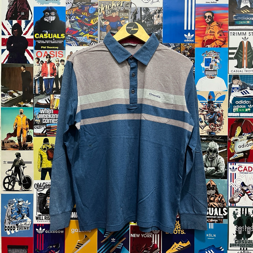 Long Sleeve / Polo Shirt / Rugby Shirt / Vintage / Second / Crocodile