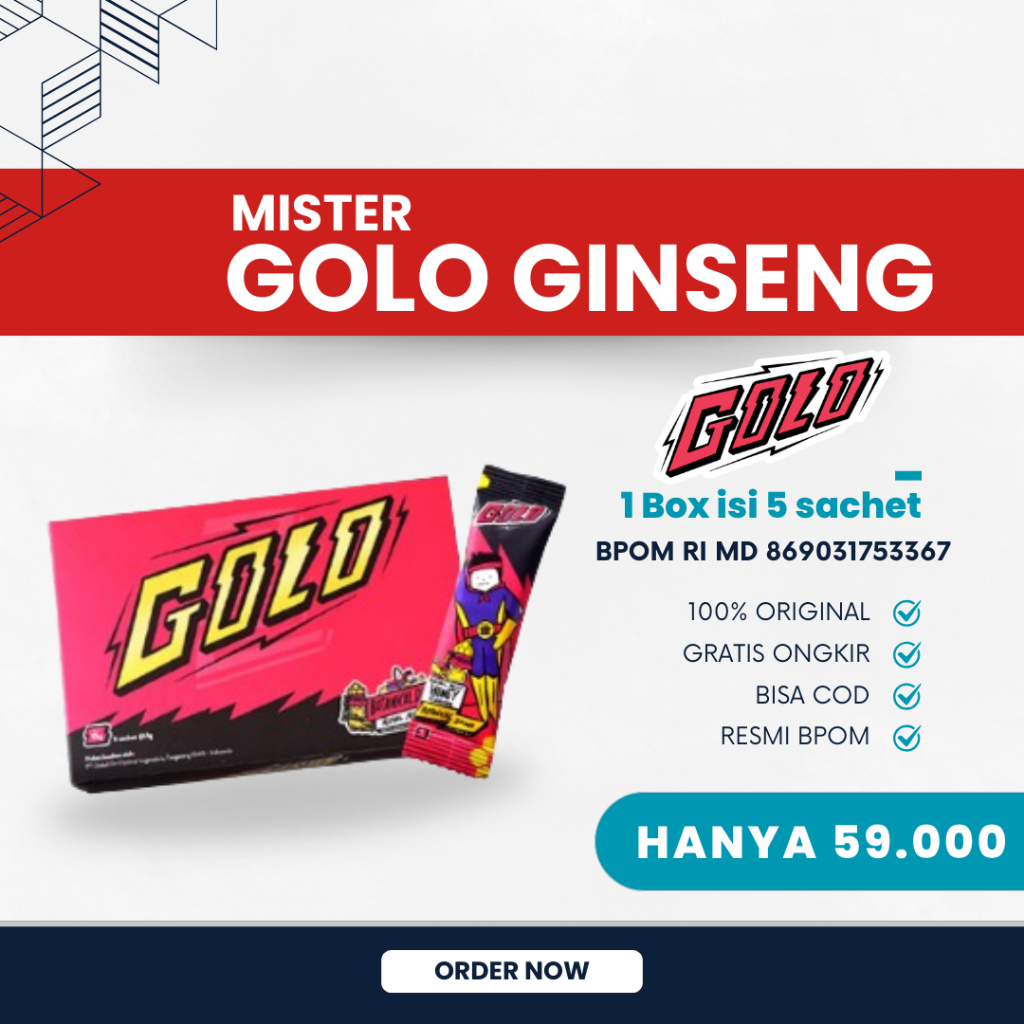 

COD Mister Golo Ginseng Bukan Vitalcare Ramuan Tradisional 1 Box Isi 5 Sachet Halal