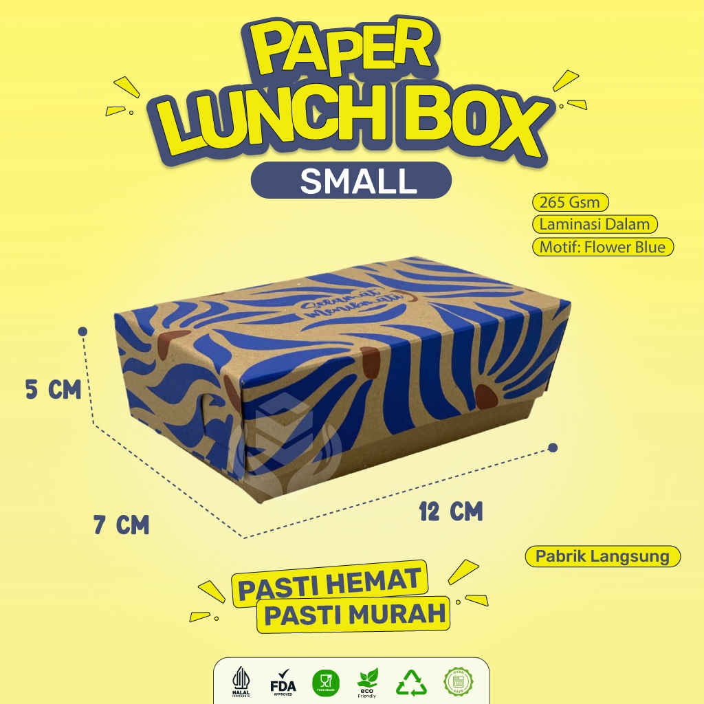 

Paper Lunch Box Small Lunch Box Small Bahan 265 Gsm (LB5K153-Laminasi)