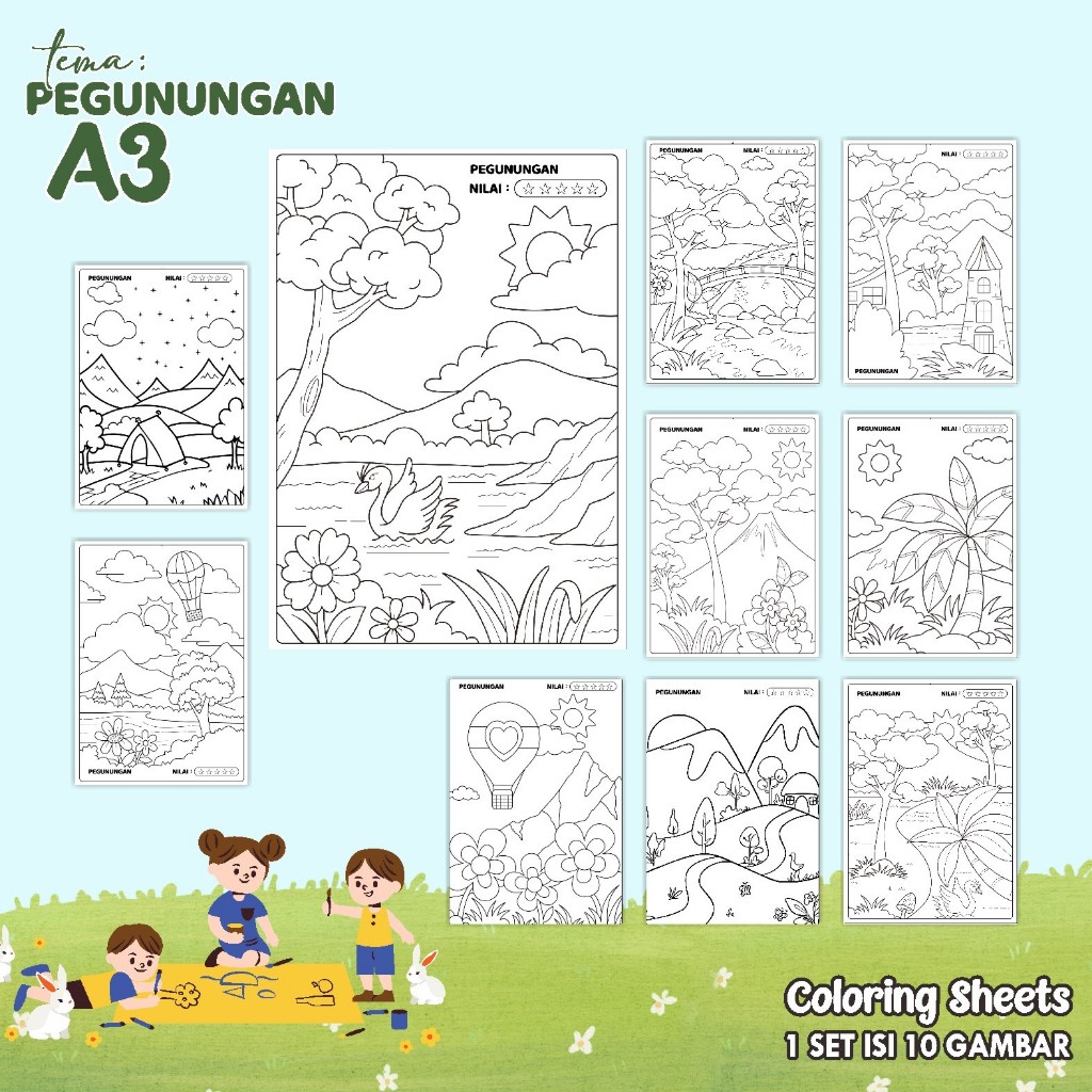 

Lembar Mewarnai Anak Coloring Sheet - Murah - Kertas Tebal - Gambar tajam - Ukuran A3 Terbaru Kartun