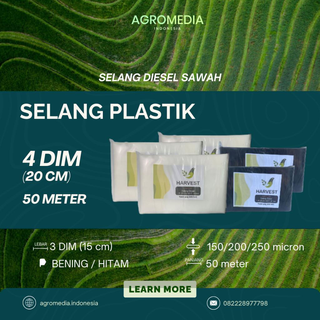 selang plastik 4 dim 50 meter / plastik 4 dim 50 meter / selang sawah 4 dim / selang sawah 20 cm x 5