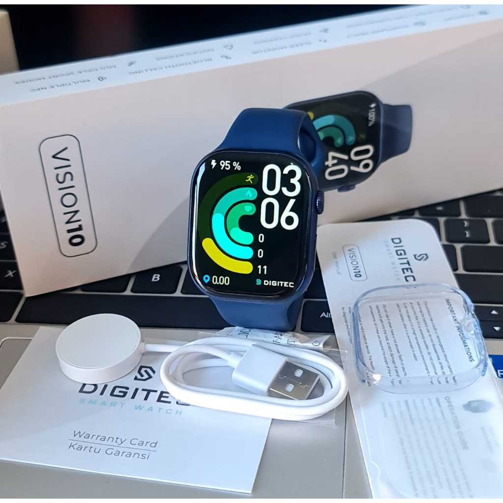 Jam Tangan Smartwatch Unisex Pria Wanita Digitec Vision10 Digital Original Smartwatch