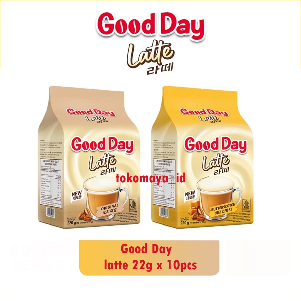 

Good Day Latte Series 220gr (original & Butterscotch) - Good Day Latte Kemasan Bag isi 22gr x 10pcs