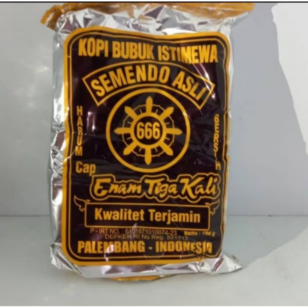 

Kopi Bubuk Istimewa Semendo Asli Palembang 190gr Cap Roda Enam Tiga Kali