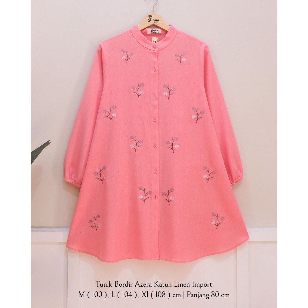 Tunik Azera Bordir Premium | Tunik Linen Import Bordir Premium | Tunik Wanita Premium