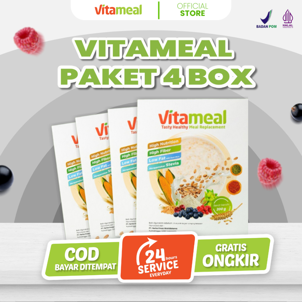 

Paket 4 Box Vitameal Multigrain Sereal Atasi Diabetes Kolesterol Stabilkan Berat Badan Gula Darah Alami FITAMIL HIPERTENSI
