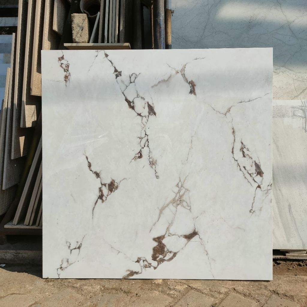 Granite Ikad 80x80 Glass Polish Luna White Glossy Eco