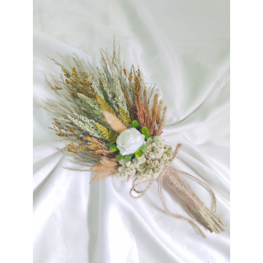 Buket Wedding Bunga Kering Bunga Artificial