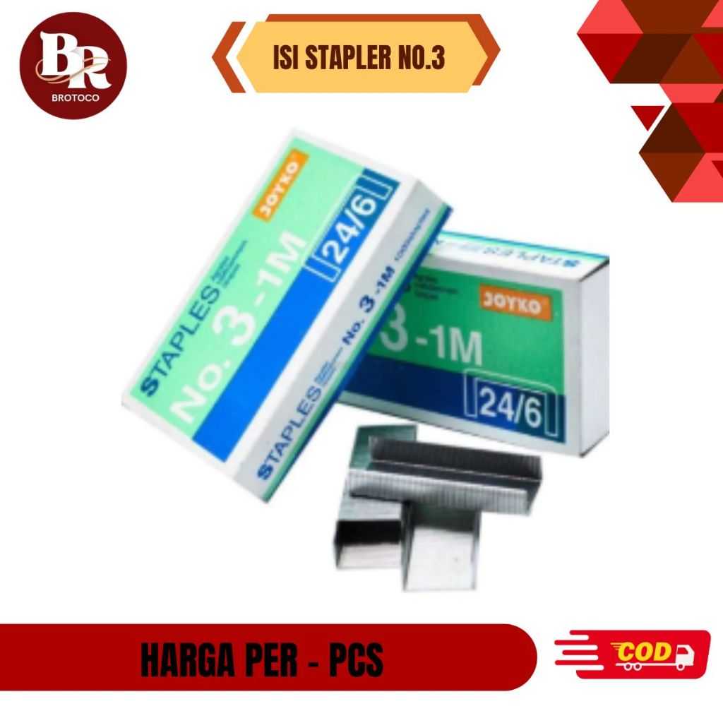 

[BROTOCO] Isi Staples Joyko No. 3 - Harga Per Box