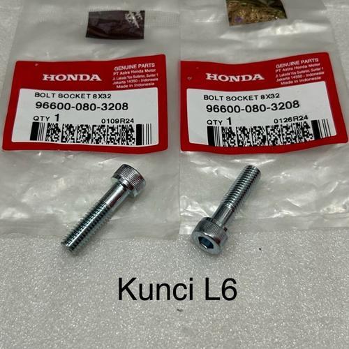 966000803208 Baut L6 8x32 Riser Stang BeAT Street PCX CB/CBR150 Ori AHM