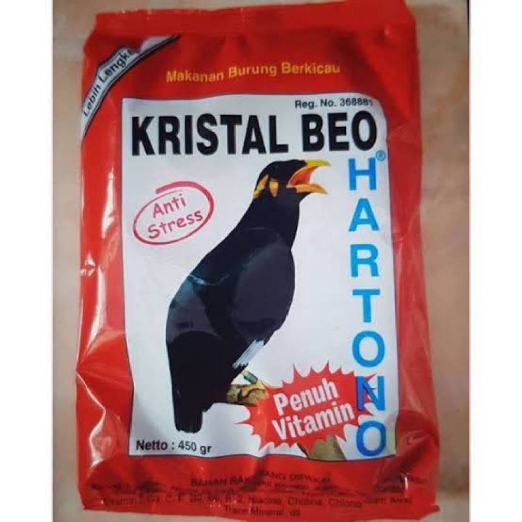 KRISTAL BEO HARTONO VOER PUR PAKAN KHUSUS BURUNG BEO