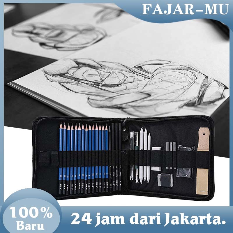 

35Pcs Pencil Set / Pensil Gambar Set Lengkap / Portable Drawing Kit For Kids & Adults