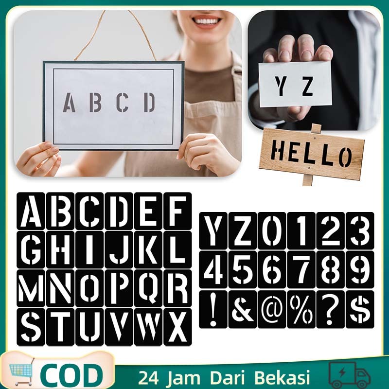

Stencil Angka Huruf Portable Cetakan Huruf Dan Angka 42PCS Abjad Huruf Cetakan Cetakan Hurup